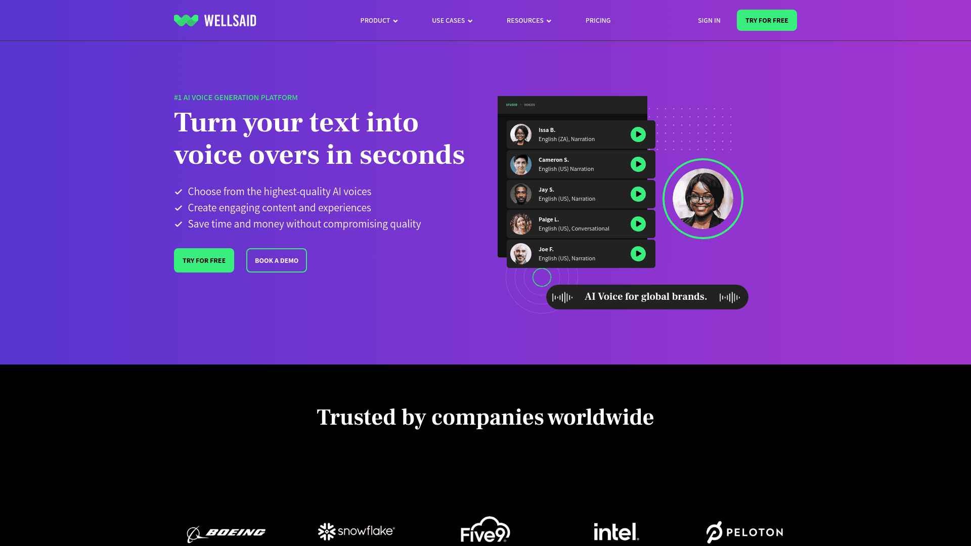 Wellsaidlabs screenshot