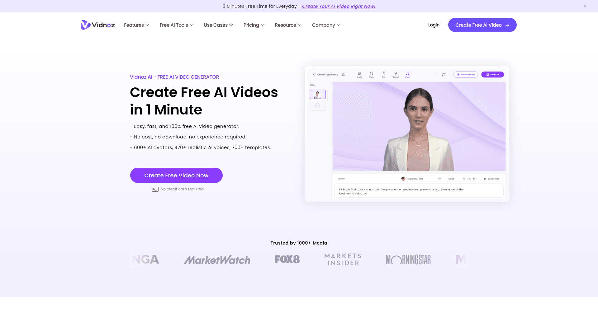 Vidnoz AI screenshot