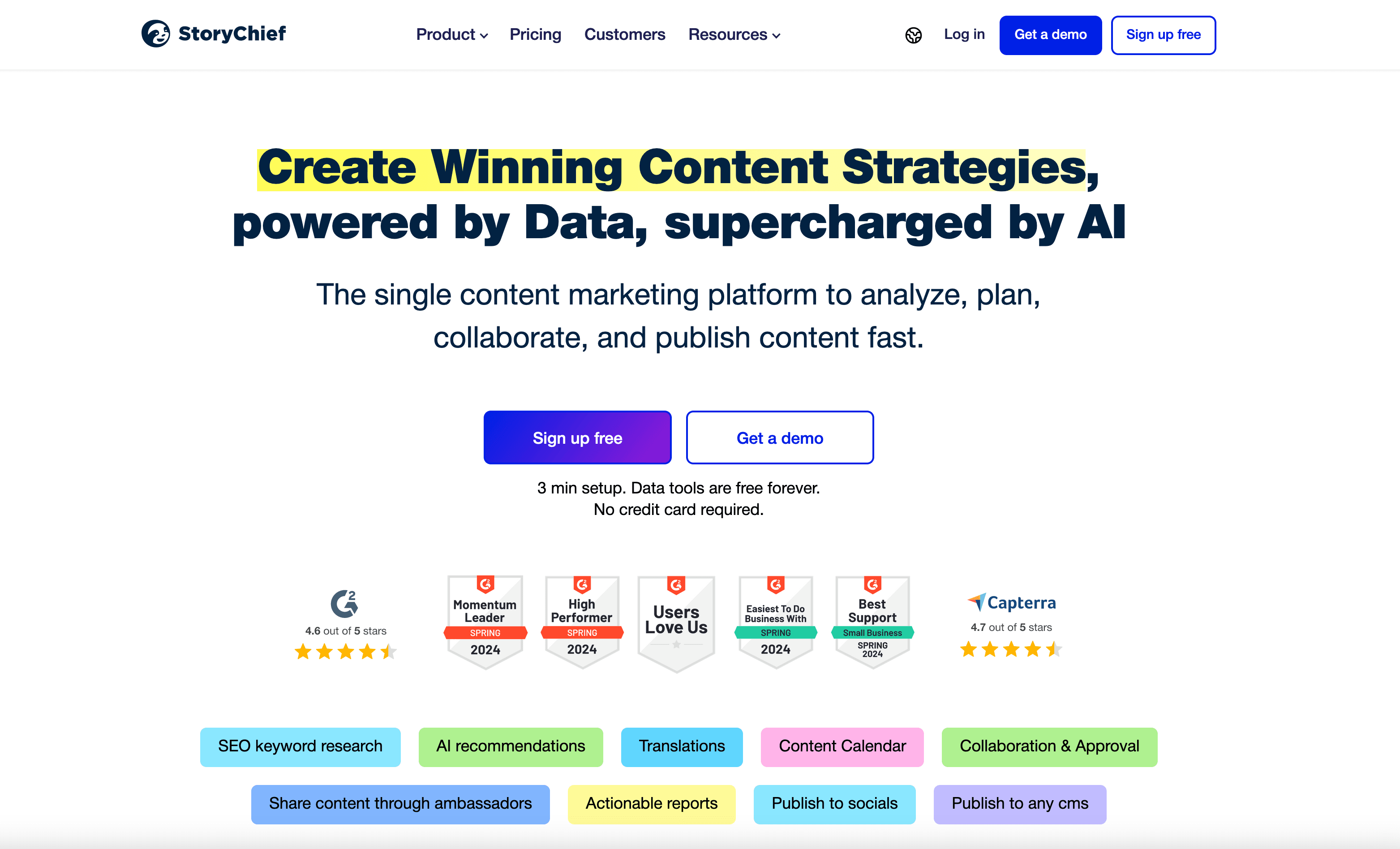 StoryChief screenshot